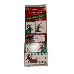 Rare New American Greetings Curious George Christmas Gift Tag 20 Ct Vintage Y2K